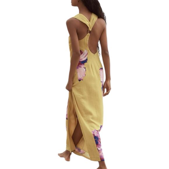 by anthropologie asymmetrical linen maxi dress By Anthropologie Asymmetric Linen Maxi Dress